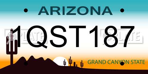 1QST187 Arizona License Plate