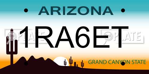 1RA6ET Arizona License Plate