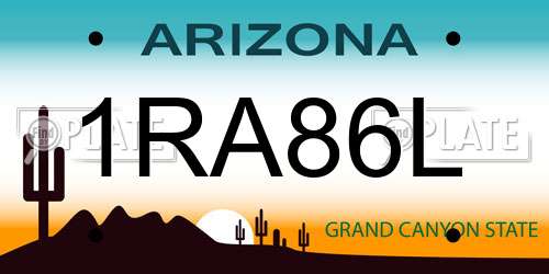 1RA86L Arizona License Plate