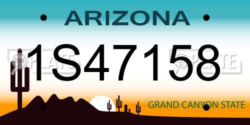 1S47158 Arizona License Plate
