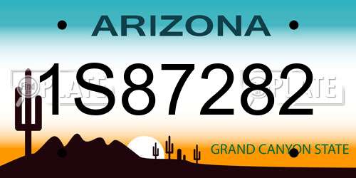 1S87282 Arizona License Plate