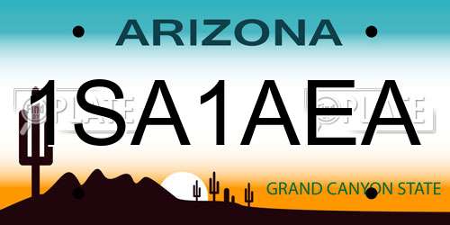 1SA1AEA Arizona License Plate