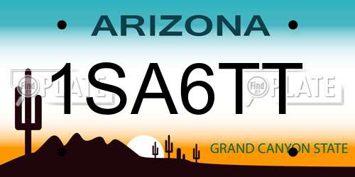 1SA6TT Arizona License Plate