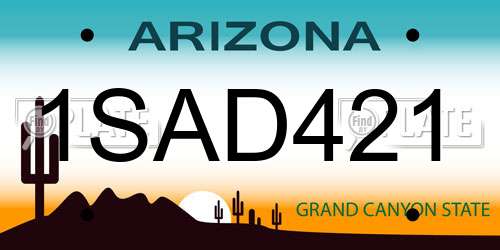 1SAD421 Arizona License Plate