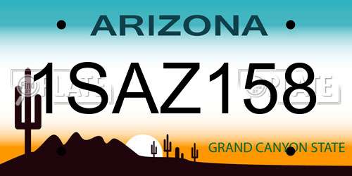 1SAZ158 Arizona License Plate