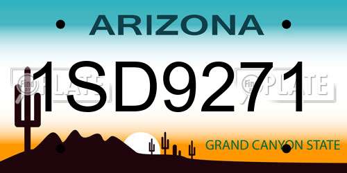 1SD9271 Arizona License Plate