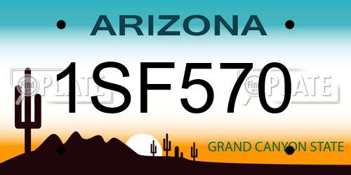 1SF570 Arizona License Plate
