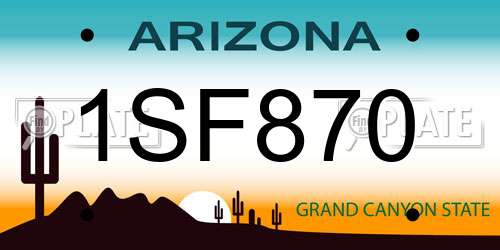 1SF870 Arizona License Plate