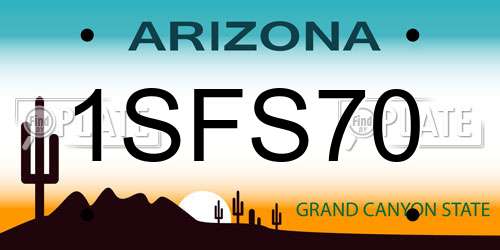 1SFS70 Arizona License Plate