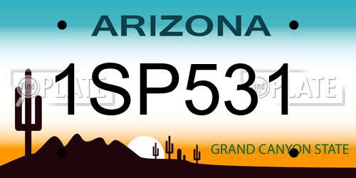1SP531 Arizona License Plate