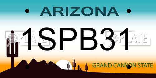 1SPB31 Arizona License Plate