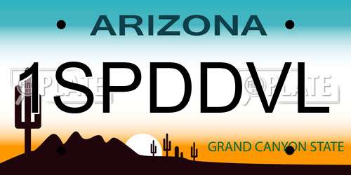 1SPDDVL Arizona License Plate