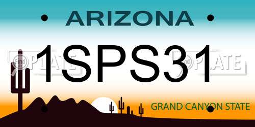 1SPS31 Arizona License Plate