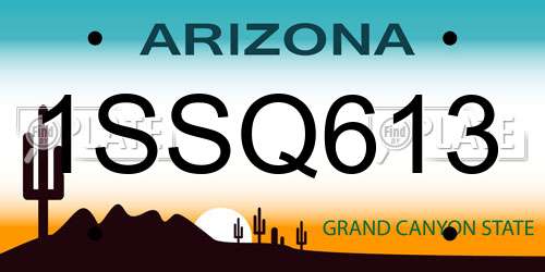 1SSQ613 Arizona License Plate