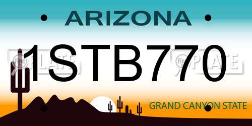 1STB770 Arizona License Plate