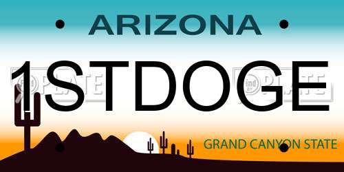 1STDOGE Arizona License Plate