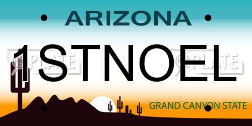 1STNOEL Arizona License Plate