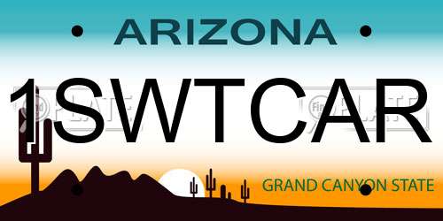 1SWTCAR Arizona License Plate