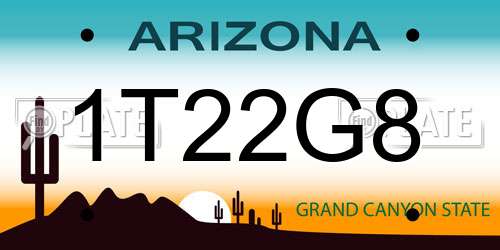 1T22G8 Arizona License Plate
