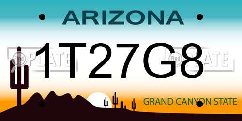 1T27G8 Arizona License Plate
