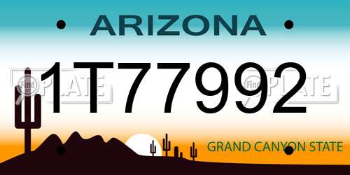 1T77992 Arizona License Plate