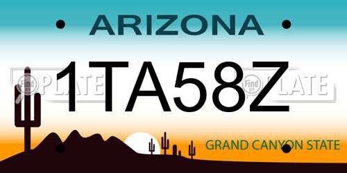 1TA58Z Arizona License Plate