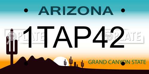 1TAP42 Arizona License Plate