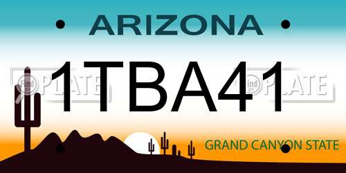 1TBA41 Arizona License Plate
