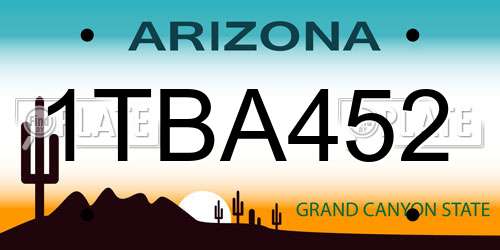 1TBA452 Arizona License Plate