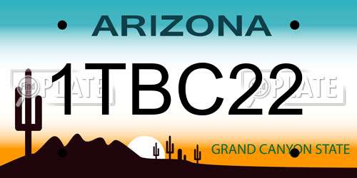 1TBC22 Arizona License Plate