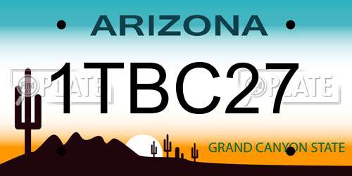 1TBC27 Arizona License Plate