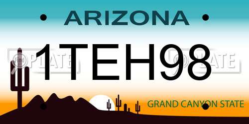 1TEH98 Arizona License Plate