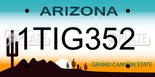 1TIG352 Arizona License Plate
