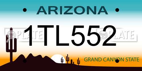 1TL552 Arizona License Plate