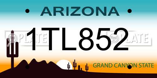 1TL852 Arizona License Plate