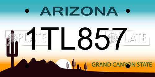 1TL857 Arizona License Plate