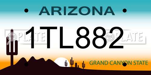 1TL882 Arizona License Plate