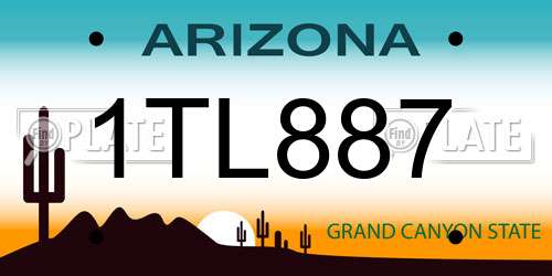 1TL887 Arizona License Plate