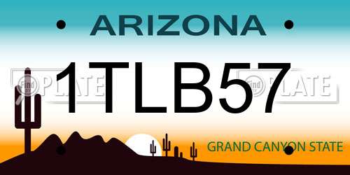 1TLB57 Arizona License Plate
