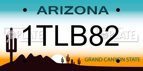 1TLB82 Arizona License Plate