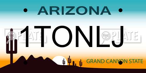 1TONLJ Arizona License Plate