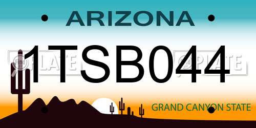 1TSB044 Arizona License Plate