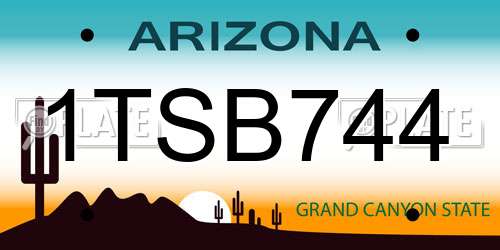 1TSB744 Arizona License Plate