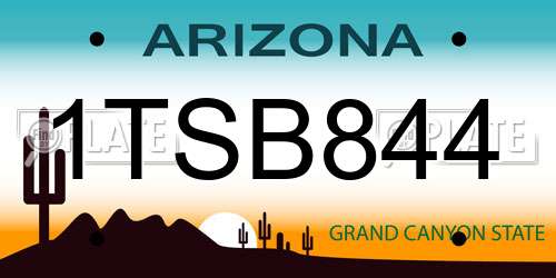 1TSB844 Arizona License Plate