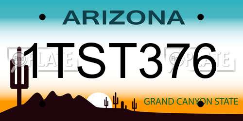 1TST376 Arizona License Plate
