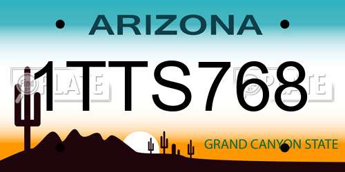 1TTS768 Arizona License Plate