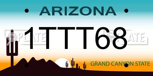 1TTT68 Arizona License Plate