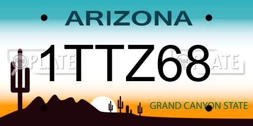 1TTZ68 Arizona License Plate