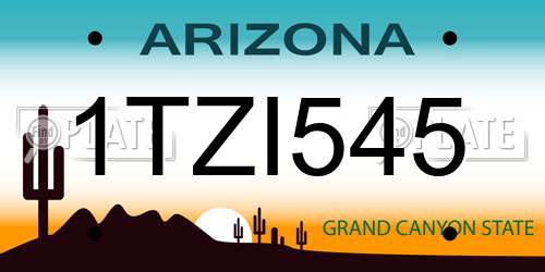 1TZI545 Arizona License Plate