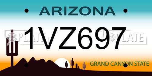 1VZ697 Arizona License Plate